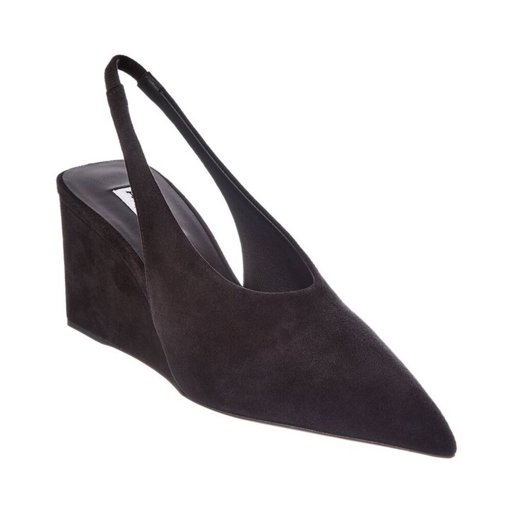 Alaïa Cube Suede Slingback Wedge Pump, Black